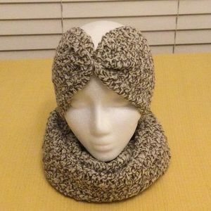 Hand Crocheted Cowl With Matching Headband